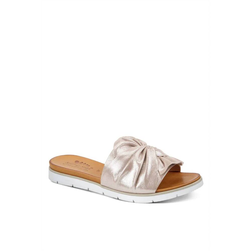 NEW SPRING STEP SHOES women's lavona slide sandal in silver